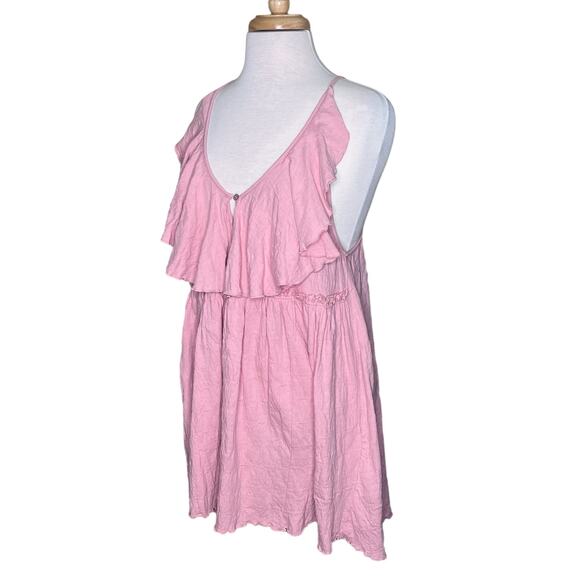 Free People FP Beach Dusty Pink Boho Racerback Mini Dress Coastal Coverup Small - Picture 11 of 11